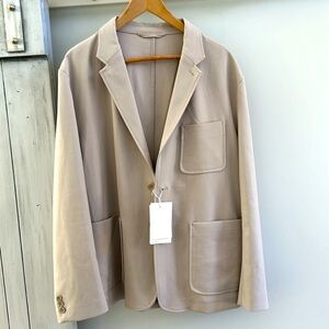 Men’s organic cotton sport coat, single vent, patch pockets